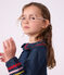 Robe enfant en denim manches longue unie bleu