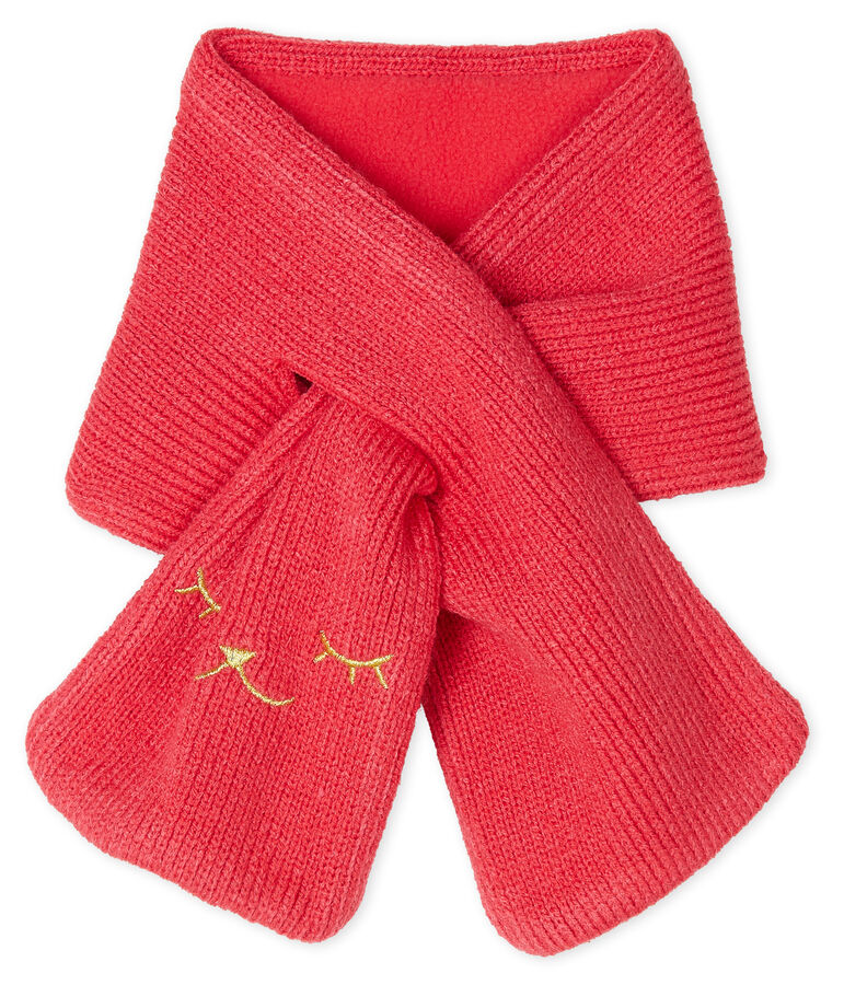 Echarpe b&eacute;b&eacute; fille doubl&eacute;e polaire rouge