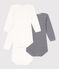 Lot de 3 bodies manches longues Paris bébé en coton variante 1