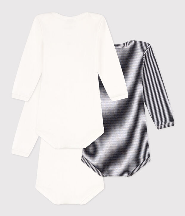 Lot de 3 bodies manches longues Paris b&eacute;b&eacute; en coton multicouleur