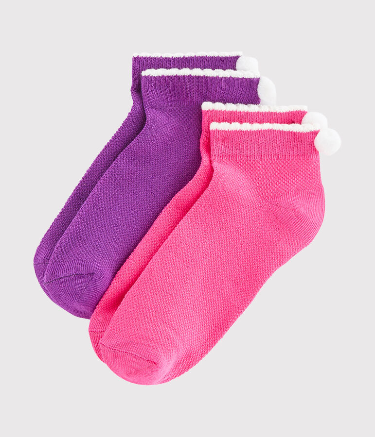 Lot de 2 paires de chaussettes enfant fille multicouleur