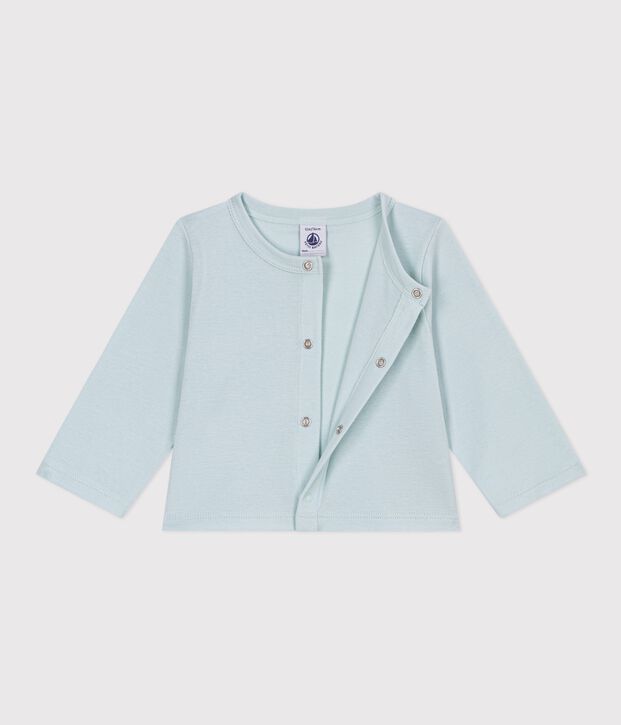 Cardigan b&eacute;b&eacute; en coton uni vert clair
