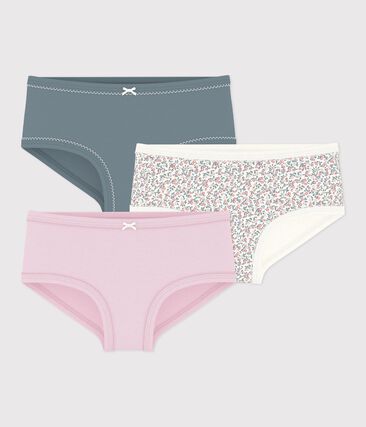 Lot de culottes enfant en coton taille haute à fleurs