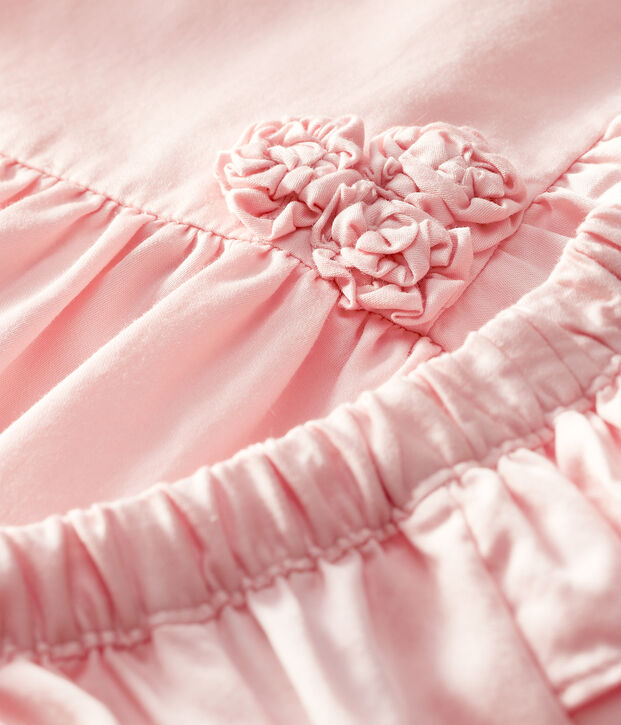 Robe et bloomer b&eacute;b&eacute; fille en satin rose