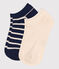 2 paires de chaussettes en coton rayures enfant multicouleur