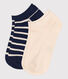 2 paires de chaussettes en coton rayures enfant