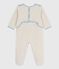 Pyjama bébé en velours ouverture au dos uni beige MONTELIMAR CHINE
