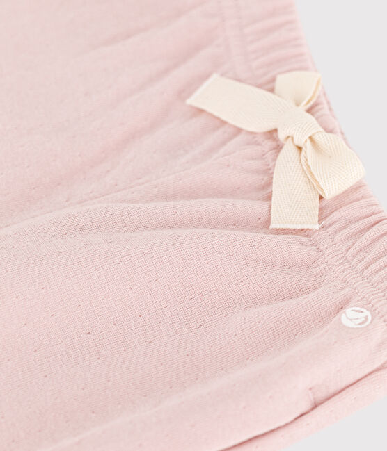 Pantalon bébé en tubique uni rose SALINE