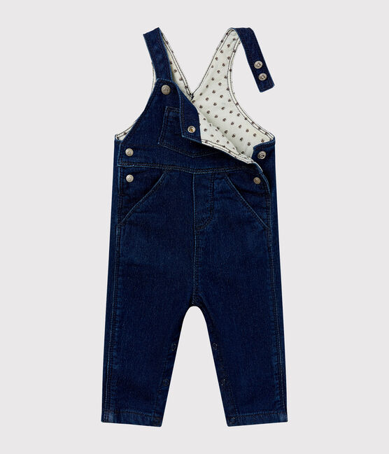 Salopette longue maille effet denim bébé mixte bleu JEAN