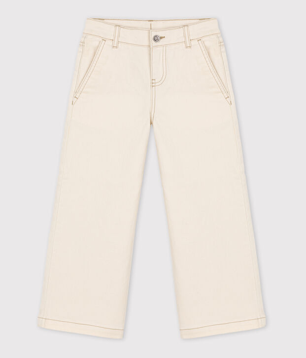 Pantalon flare en denim enfant fille &eacute;cru