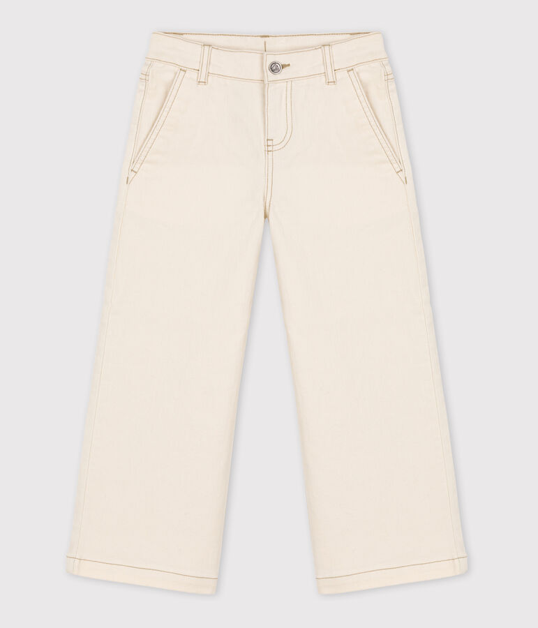 Pantalon flare en denim enfant fille &eacute;cru