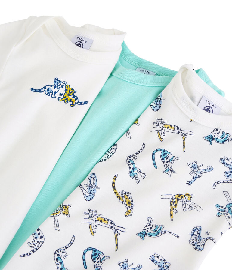 Lot de 3 bodies manches courtes panth&egrave;res b&eacute;b&eacute; en coton biologique variante 1