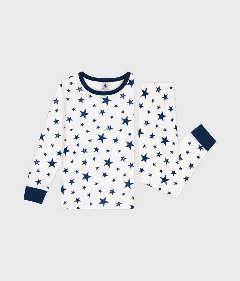 Pyjama en coton imprim&eacute; &eacute;toiles enfant bleu MARSHMALLOW/ INCOGNITO