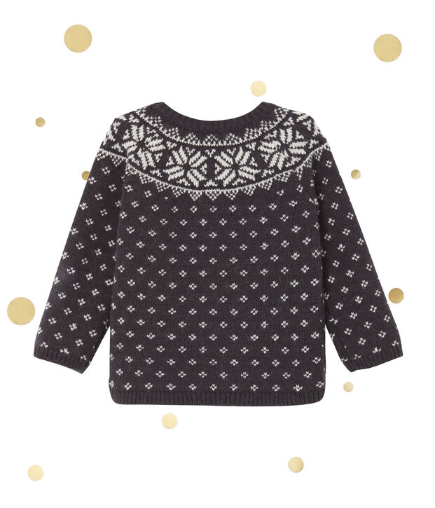 Cardigan jacquard b&eacute;b&eacute; gar&ccedil;on en laine m&eacute;lang&eacute;e gris/multicouleur