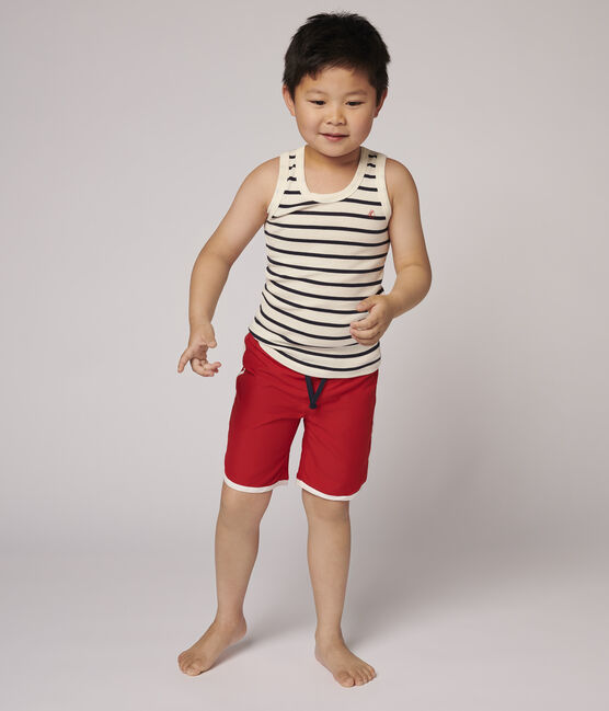 Short de bain recyclé enfant garçon rouge TERKUIT
