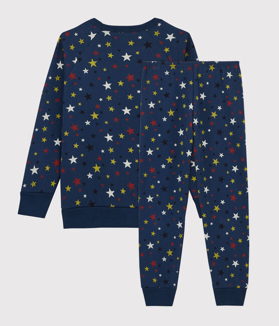 Pyjama enfant à motifs étoiles en molleton bleu MEDIEVAL/blanc MULTICO