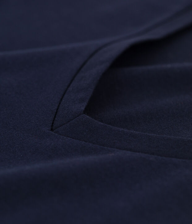 Tee-shirt LE DROIT col V en coton Femme bleu marine