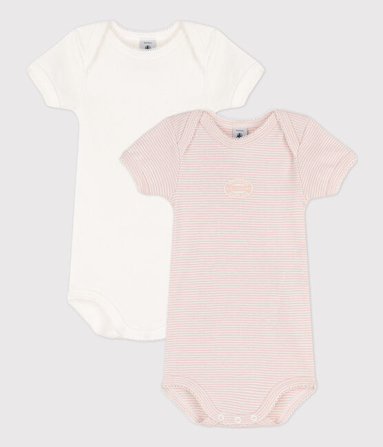 Lot de 2 bodies manches courtes milleraies bébé en coton variante 1