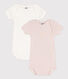 Lot de 2 bodies manches courtes milleraies bébé en coton