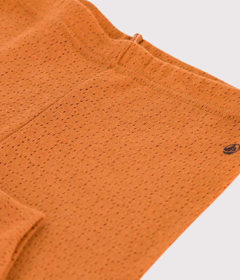 Legging b&eacute;b&eacute; en coton ajour&eacute; marron ECUREUIL
