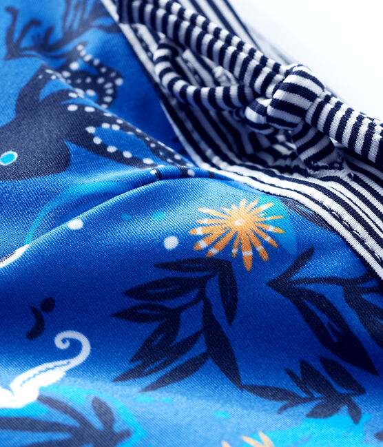 Short de bain écoresponsable bébé garçon bleu SURF/blanc MULTICO