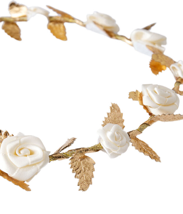 Couronne fleurie enfant fille marron