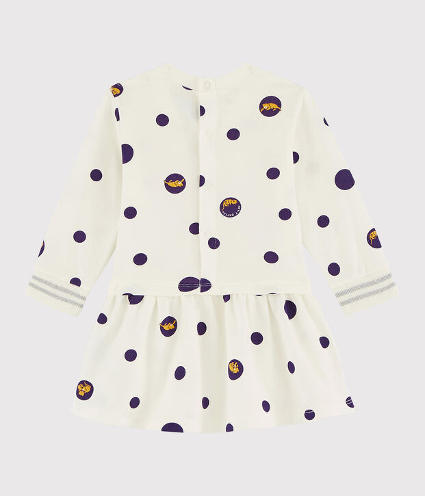 Robe manches longues b&eacute;b&eacute; fille blanc/multicouleur