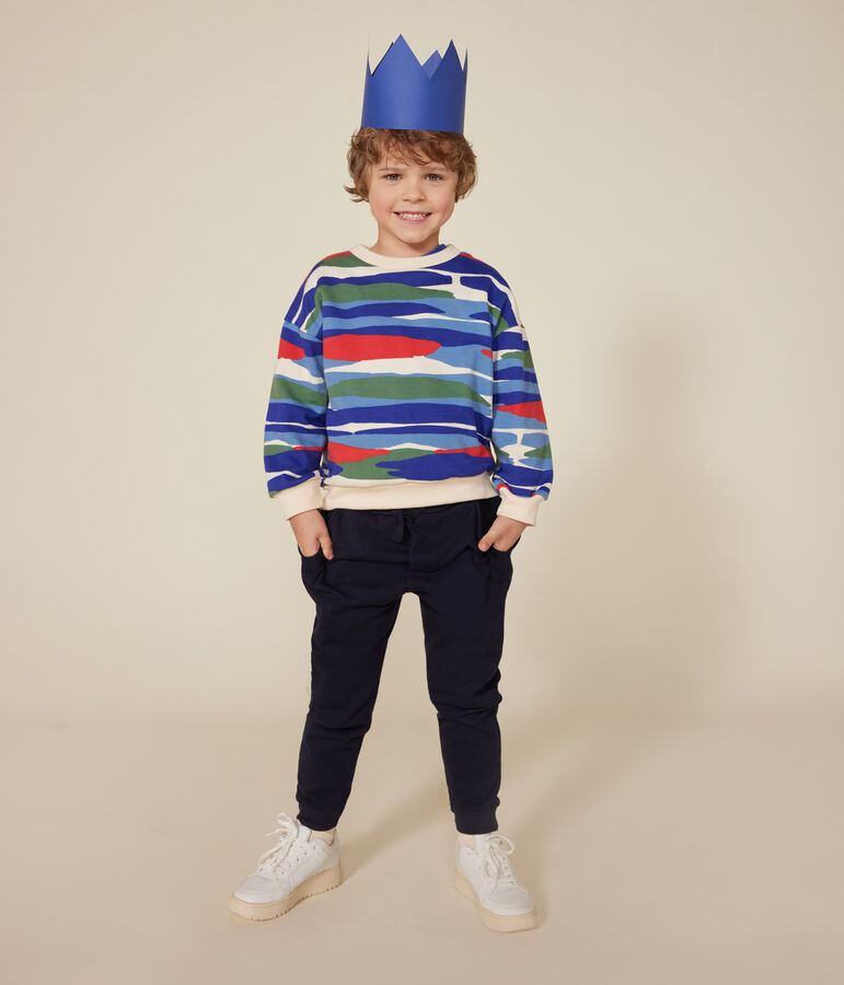 Sweatshirt en molleton enfant gar&ccedil;on rouge AVALANCHE/ AURORA