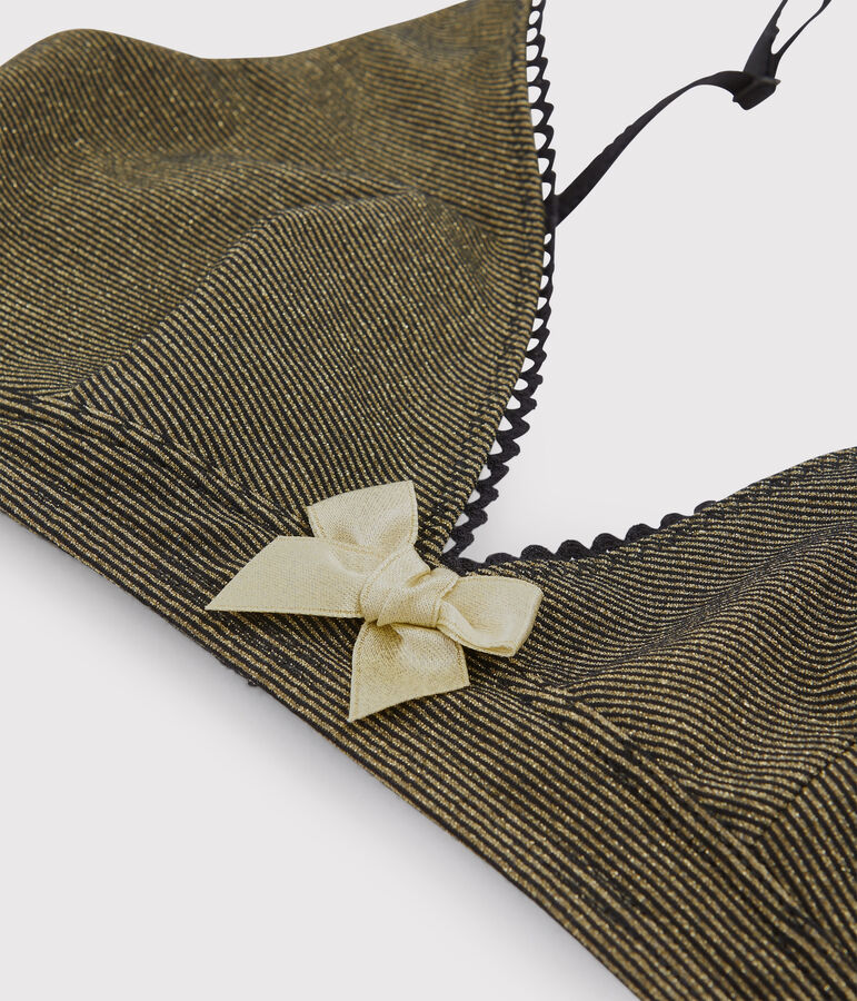 Soutien-gorge triangle femme noir NOIR/jaune OR