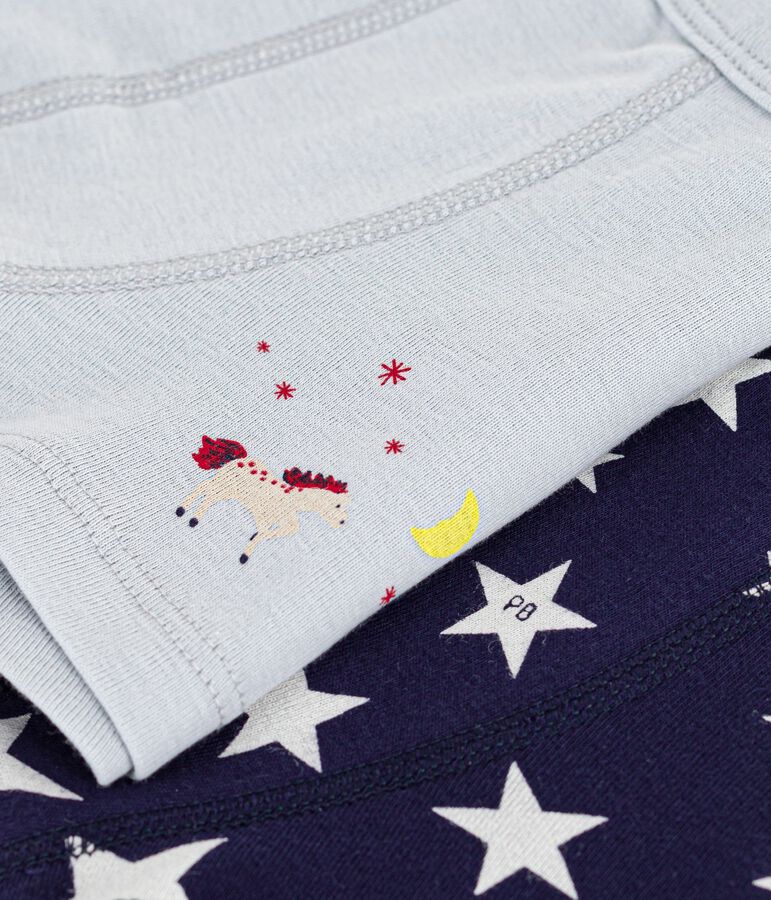 Lot de boxers enfant en coton &agrave; ceinture collet&eacute;e imprim&eacute; &eacute;toiles variante 1