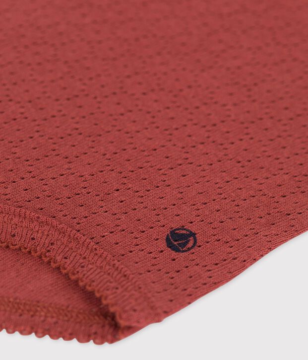 Body manches courtes en maille ajour&eacute;e b&eacute;b&eacute; marron