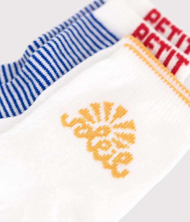 2 paires de chaussettes b&eacute;b&eacute; en coton &agrave; rayures multicouleur