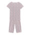 Pyjacourt petite fille coupe tr&egrave;s ajust&eacute;e en c&ocirc;te blanc/multicouleur