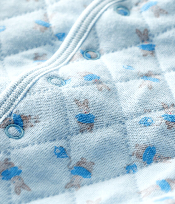 Cardigan bébé en tubique matelassé bleu FRAICHEUR/blanc MULTICO
