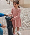 Robe manches longues en coton épais enfant fille rose ROSEWOOD/ AVALANCHE