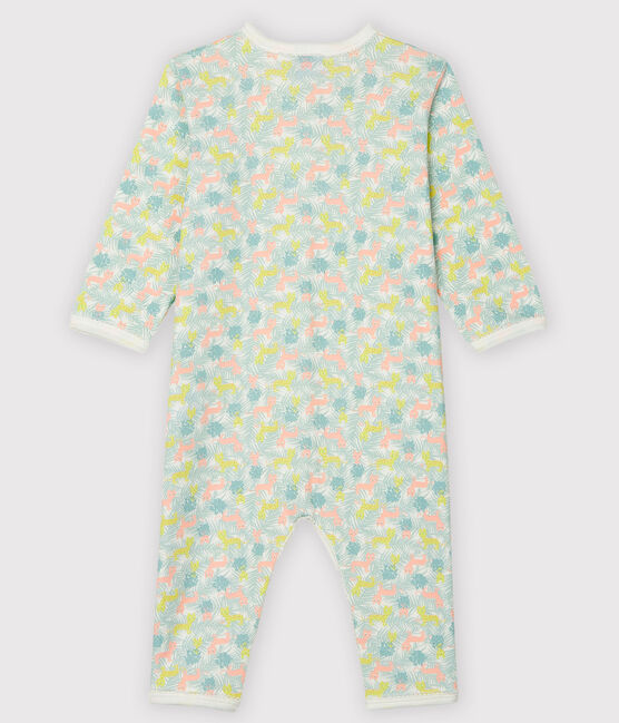 Dors bien sans pieds bébé en côte blanc MARSHMALLOW/blanc MULTICO