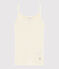Chemise à bretelles laine et coton petite fille blanc MARSHMALLOW