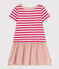 Robe manches courtes jersey épais et gaze de coton enfant fille SALINE/ DELHI