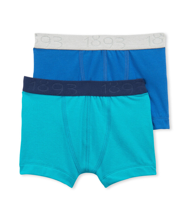 Lot de 2 boxers gar&ccedil;on uni en jersey stretch lot .
