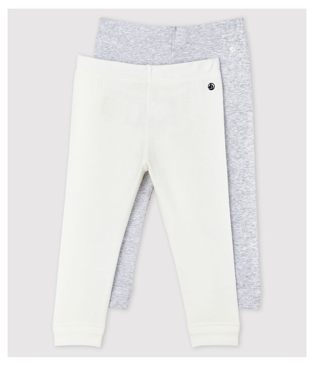 Lot de 2 leggings en coton b&eacute;b&eacute; fille multicouleur