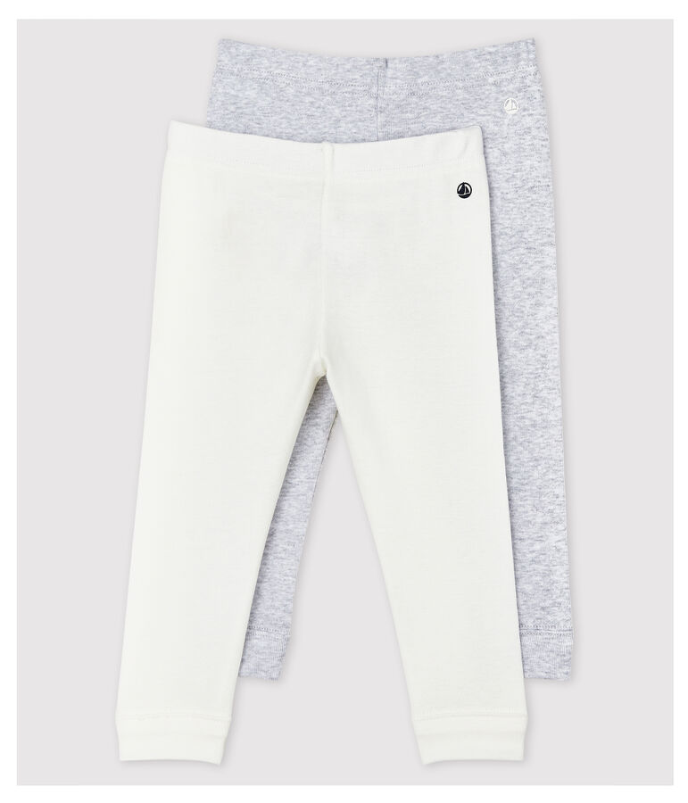Lot de 2 leggings en coton b&eacute;b&eacute; fille multicouleur