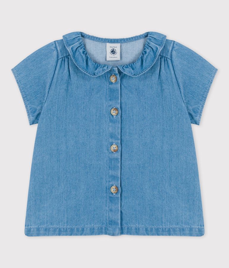 Blouse en denim l&eacute;ger bio b&eacute;b&eacute; bleu DENIM CLAIR