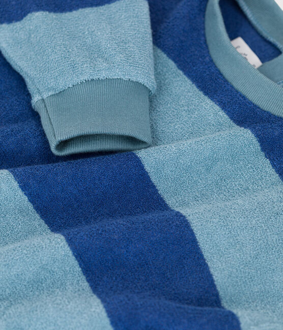 Sweatshirt à rayure bébé en bouclette éponge CREPUSCULE/ ROVER