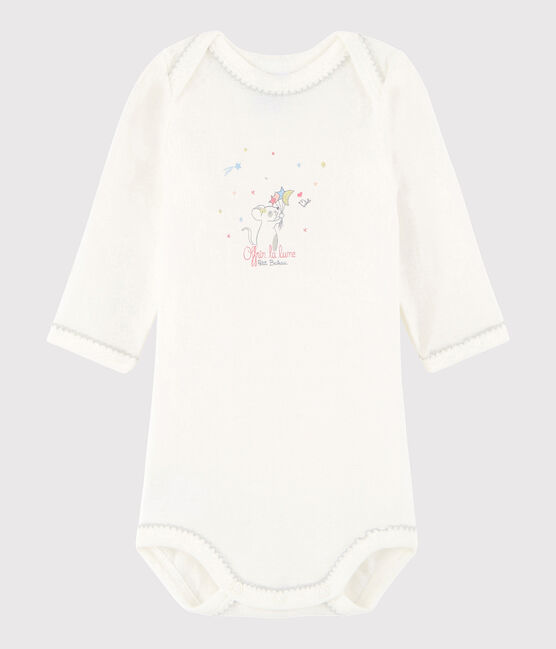 Body manches longues bébé fille blanc Lait