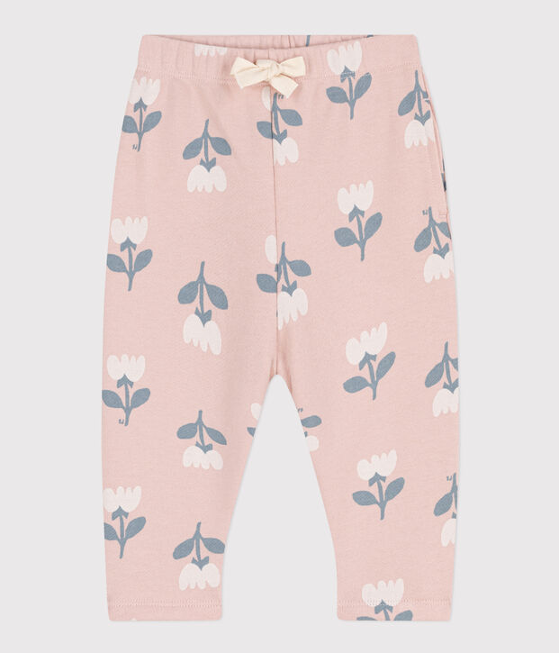 Pantalon b&eacute;b&eacute; en molleton imprim&eacute; rose/multicouleur