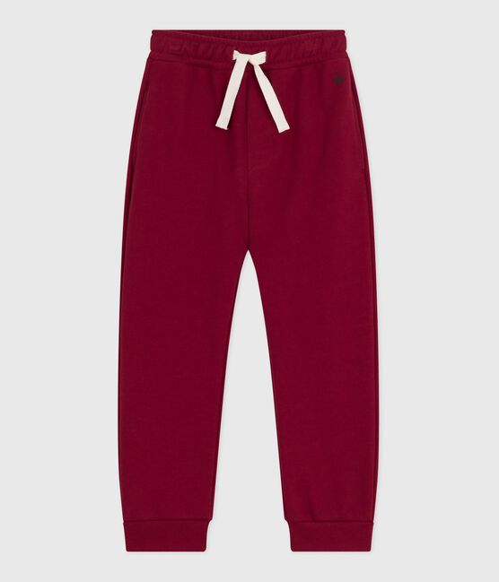 Pantalon de jogging enfant en coton uni AMARANTE