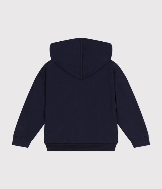 Sweatshirt zippé à capuche en molleton enfant fille bleu SMOKING