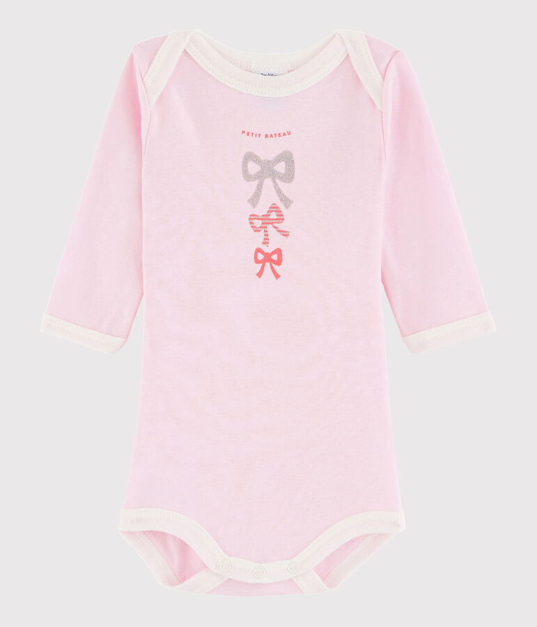 Body manches longues b&eacute;b&eacute; fille rose