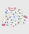 Pyjama enfant en molleton imprimé Paris blanc MARSHMALLOW/blanc MULTICO