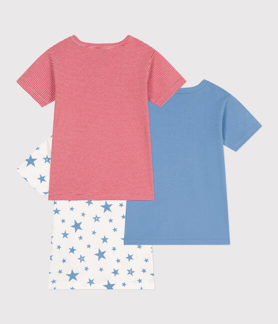 Lot de 3 tee-shirts enfant en coton manches courtes imprimé étoiles variante 1